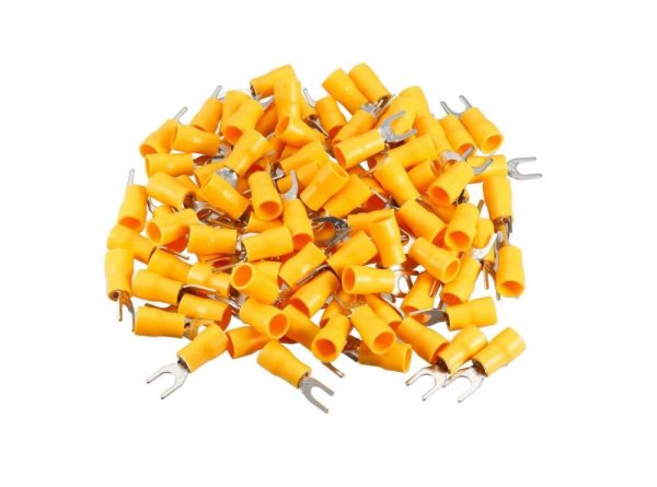 سرسیم دوشاخ روکش دار زرد مدل SV5.5-6 بسته100 تایی - Image 3