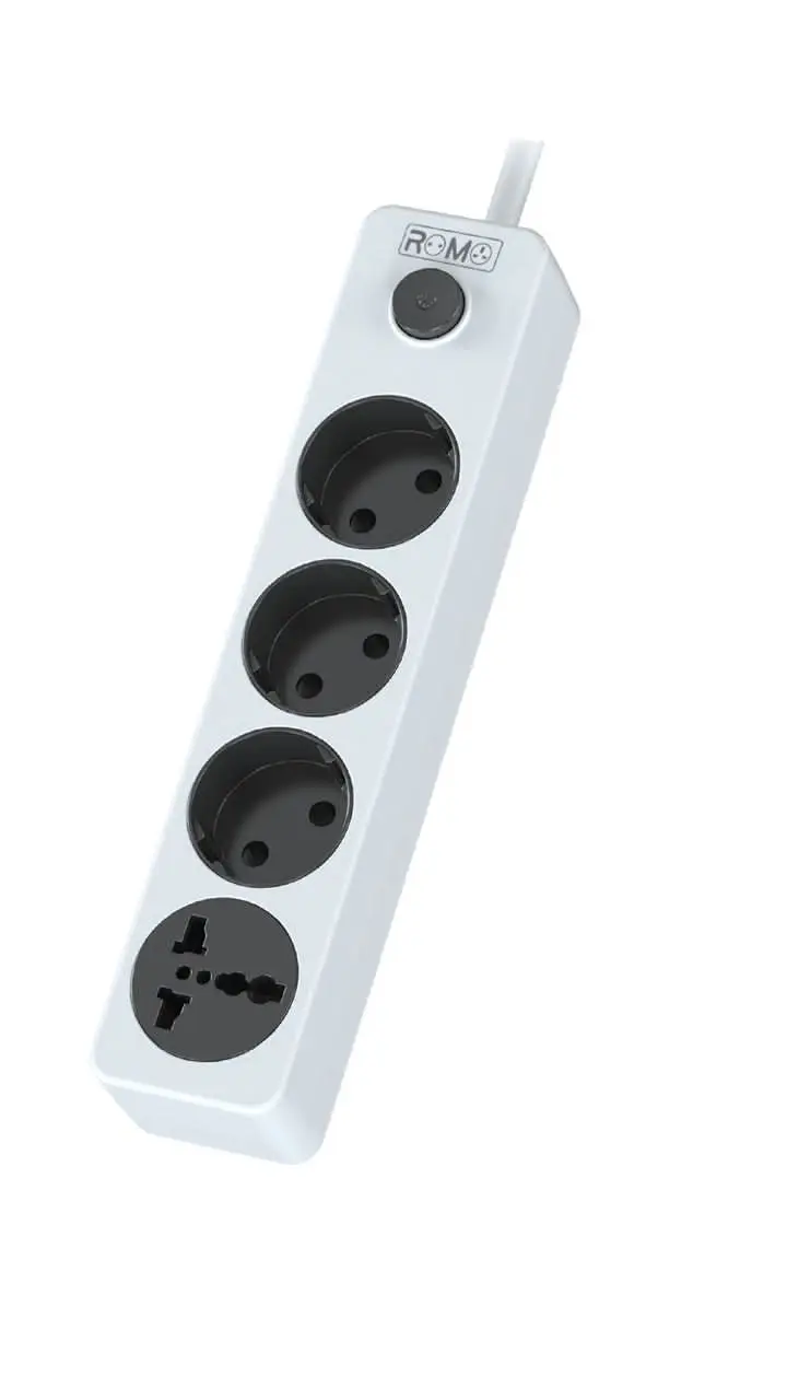 پریز سیار 4 خانه ترکیبی رومو سیم سیار 4 خانه رومو